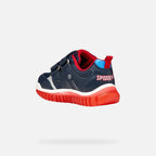 Geox pantofi baieti sport cu LED Lightyloo 22-27 Navy/Azure cu Spider-Man