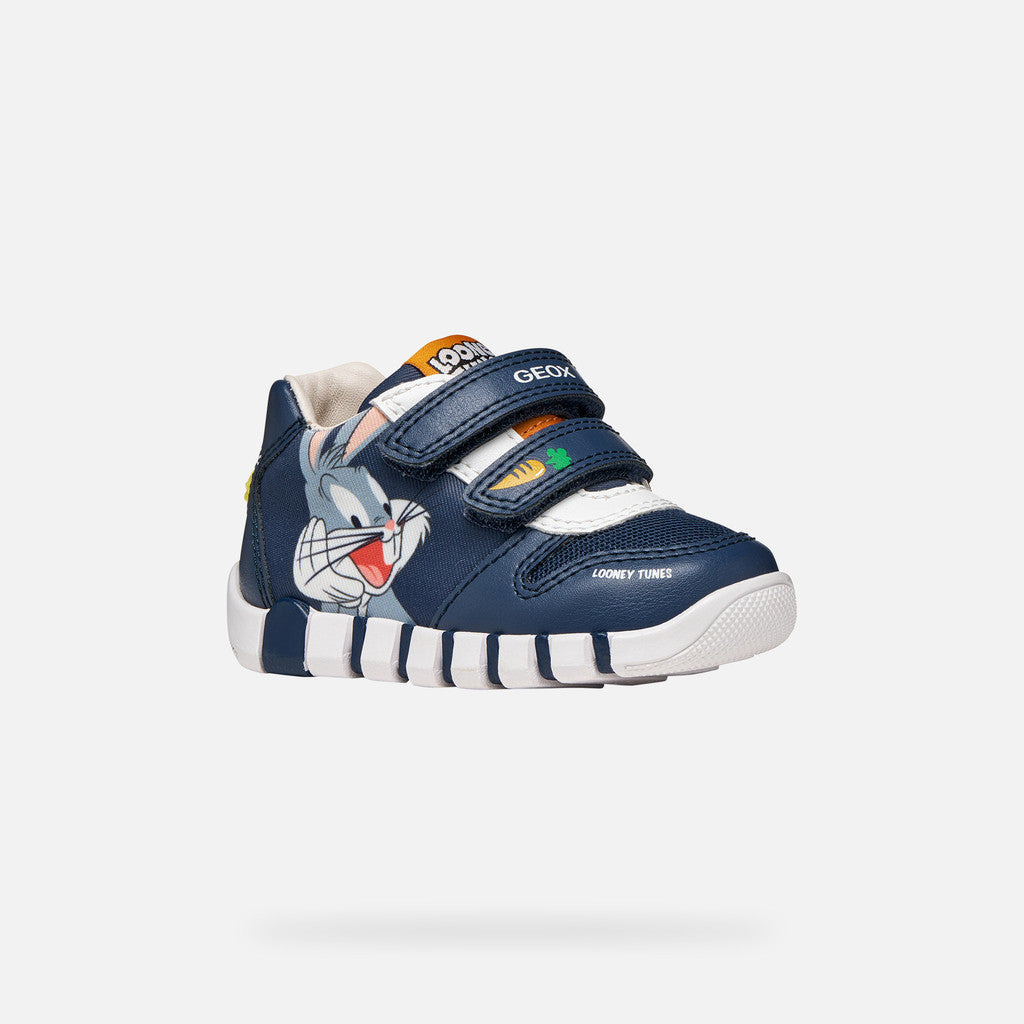 Geox pantofi baieti sport Iupidoo 20-26 Light Navy cu Bugs Bunny