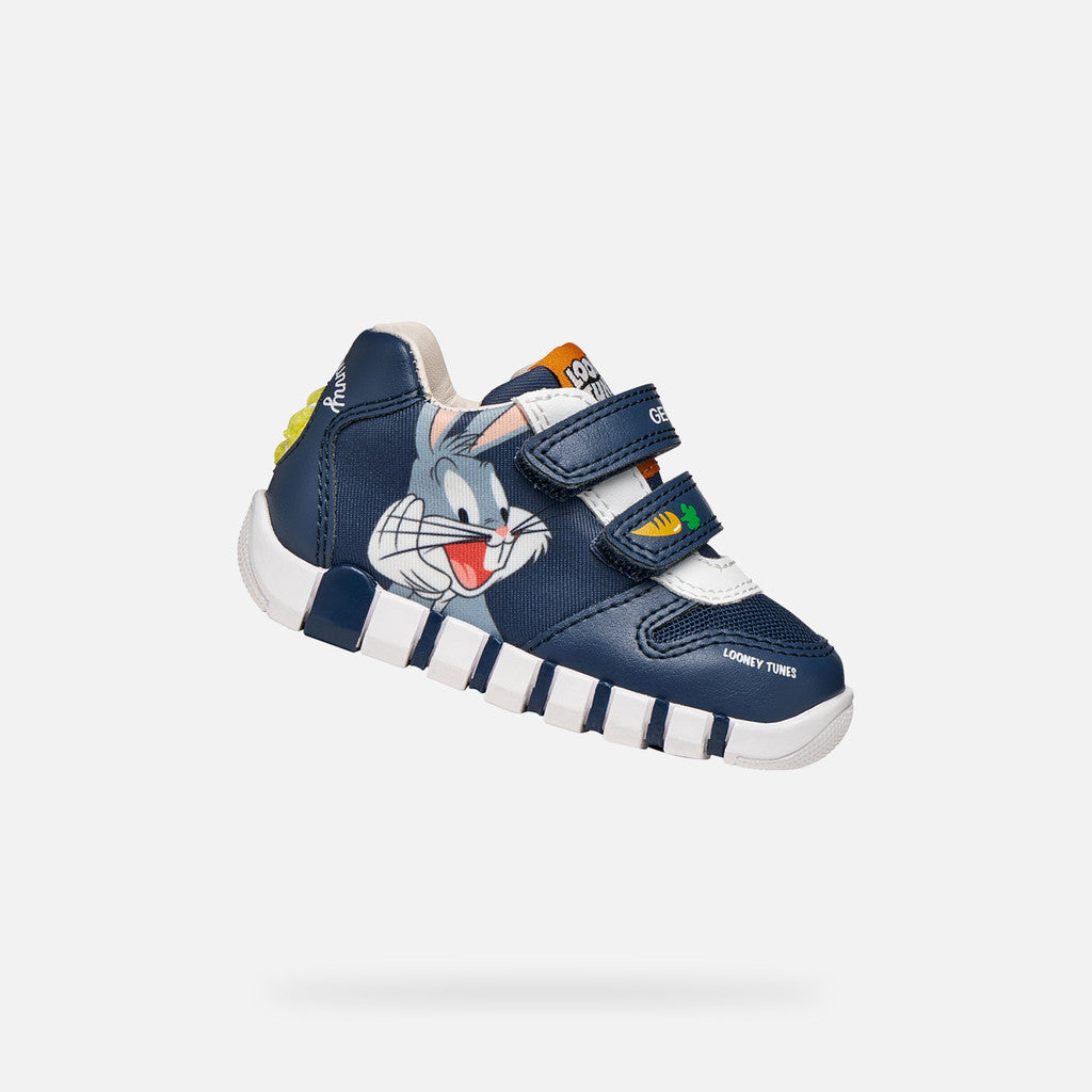 Geox pantofi baieti sport Iupidoo 20-26 Light Navy cu Bugs Bunny