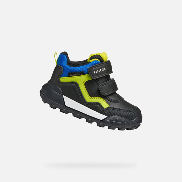 Geox pantofi baieti Trekkyup Amphibiox 24-27 Black/Fluo Green