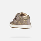 Geox pantofi fete Biglia 18-26 Dark Beige cu inimioare