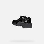 Geox pantofi fete classici pentru scoala Casey 28-34 Black lacuit
