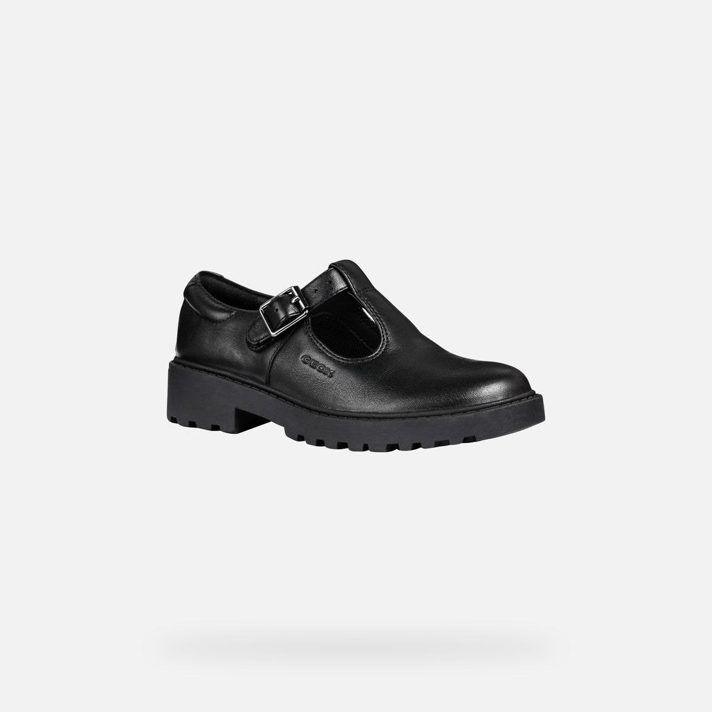 Geox pantofi fete classici pentru scoala Casey 28-34 Black  Imagine principală a produsului