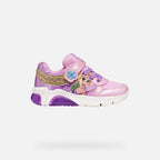 Geox pantofi fete cu LED Fadinlight 24-32  Pink/Dark Lilac Rapunzel