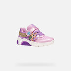 Geox pantofi fete cu LED Fadinlight 24-32  Pink/Dark Lilac Rapunzel