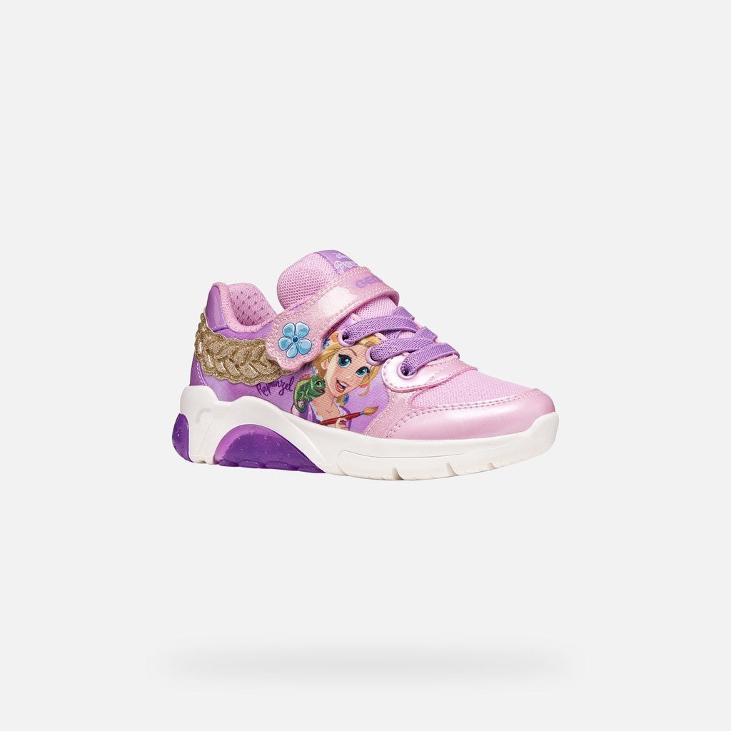 Geox pantofi fete cu LED Fadinlight 24-32  Pink/Dark Lilac Rapunzel