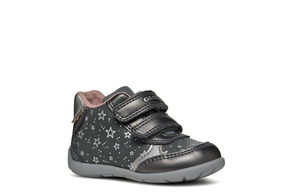 Geox pantofi fete cu scai 18-23 Dark Grey/Dark Silver