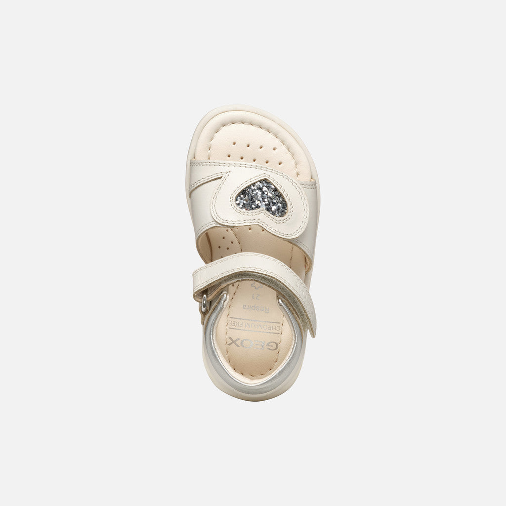 Geox pantofi fete cu scai 20-23 White-Light Silver