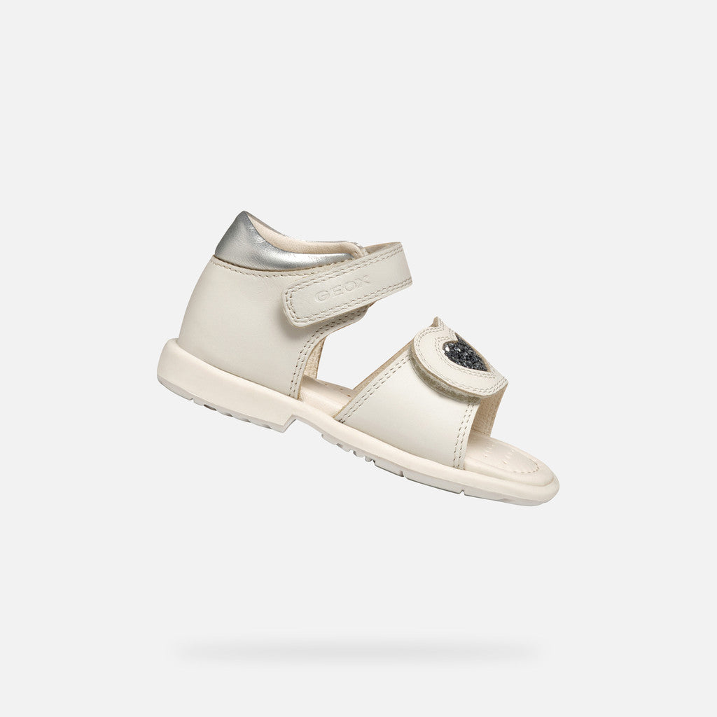 Geox pantofi fete cu scai 24-27 White-Light Silver