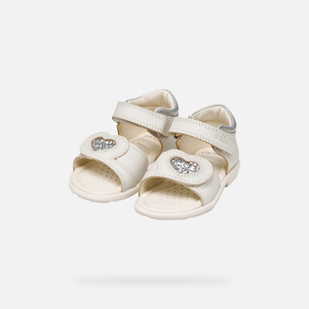 Geox pantofi fete cu scai 24-27 White-Light Silver