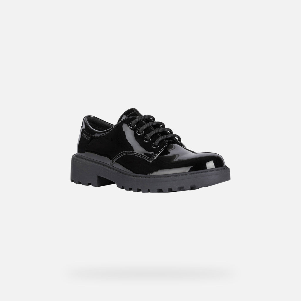 Geox pantofi fete cu siret Casey 28-34 Black 