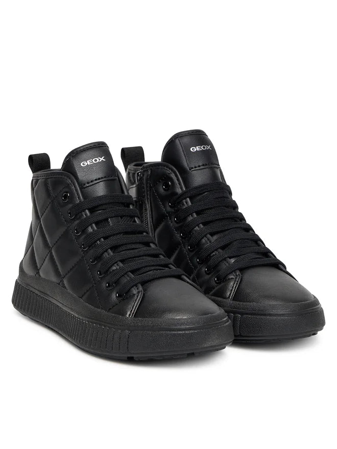 Geox pantofi fete cu siret Laquinny 28-35 Black mat Imagine principală a produsului