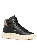 Geox pantofi fete cu siret Laquinny 28-35 Black/Platinum