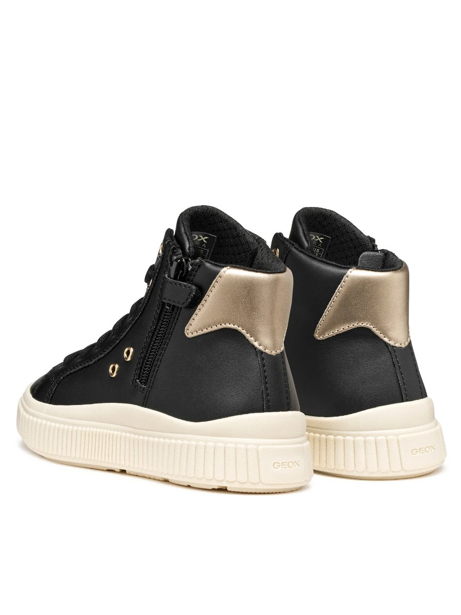 Geox pantofi fete cu siret Laquinny 28-35 Black/Platinum