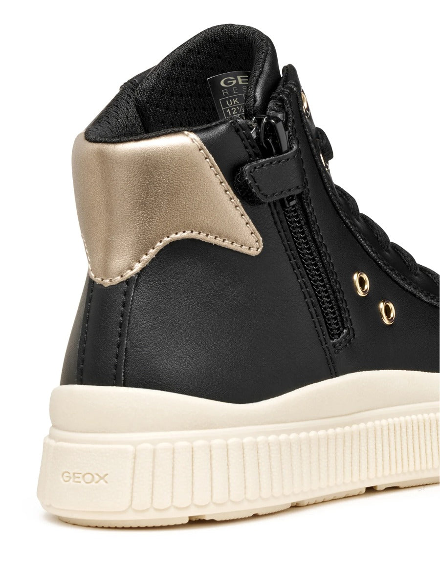 Geox pantofi fete cu siret Laquinny 28-35 Black/Platinum