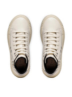 Geox pantofi fete cu siret Laquinny 28-35 Light Ivory/Silver