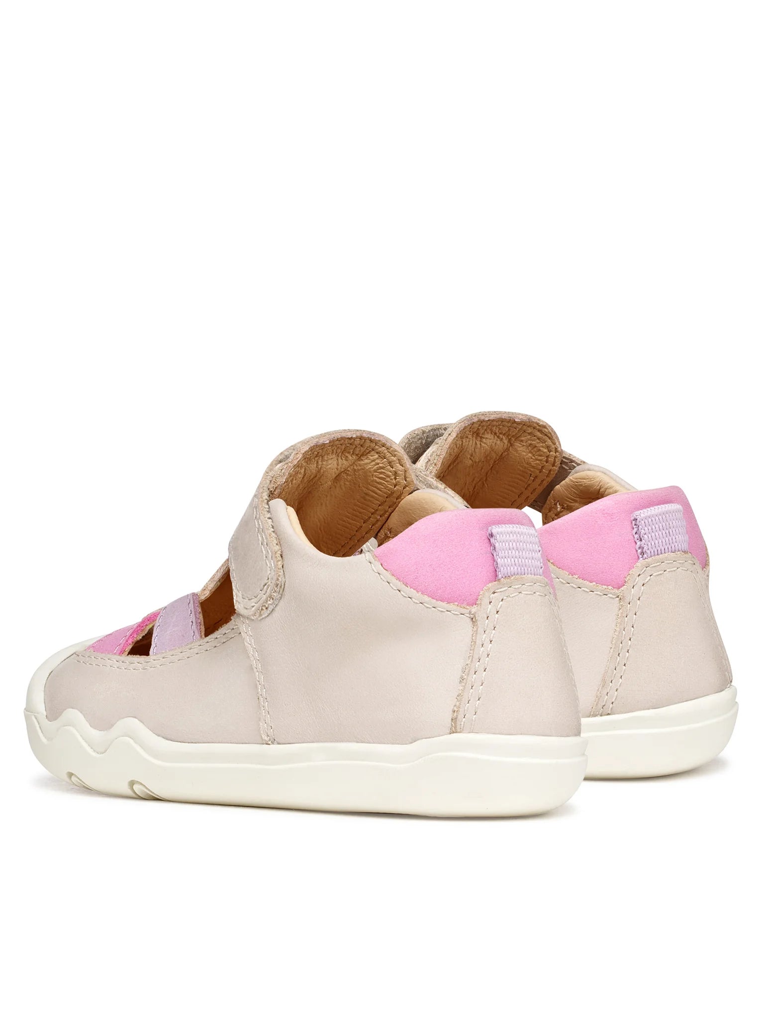 Geox pantofi fete decupati Barefoot Steppieup 20-27 Ivory/PiInk