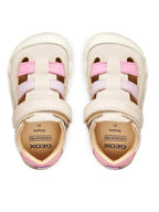 Geox pantofi fete decupati Barefoot Steppieup 20-27 Ivory/PiInk