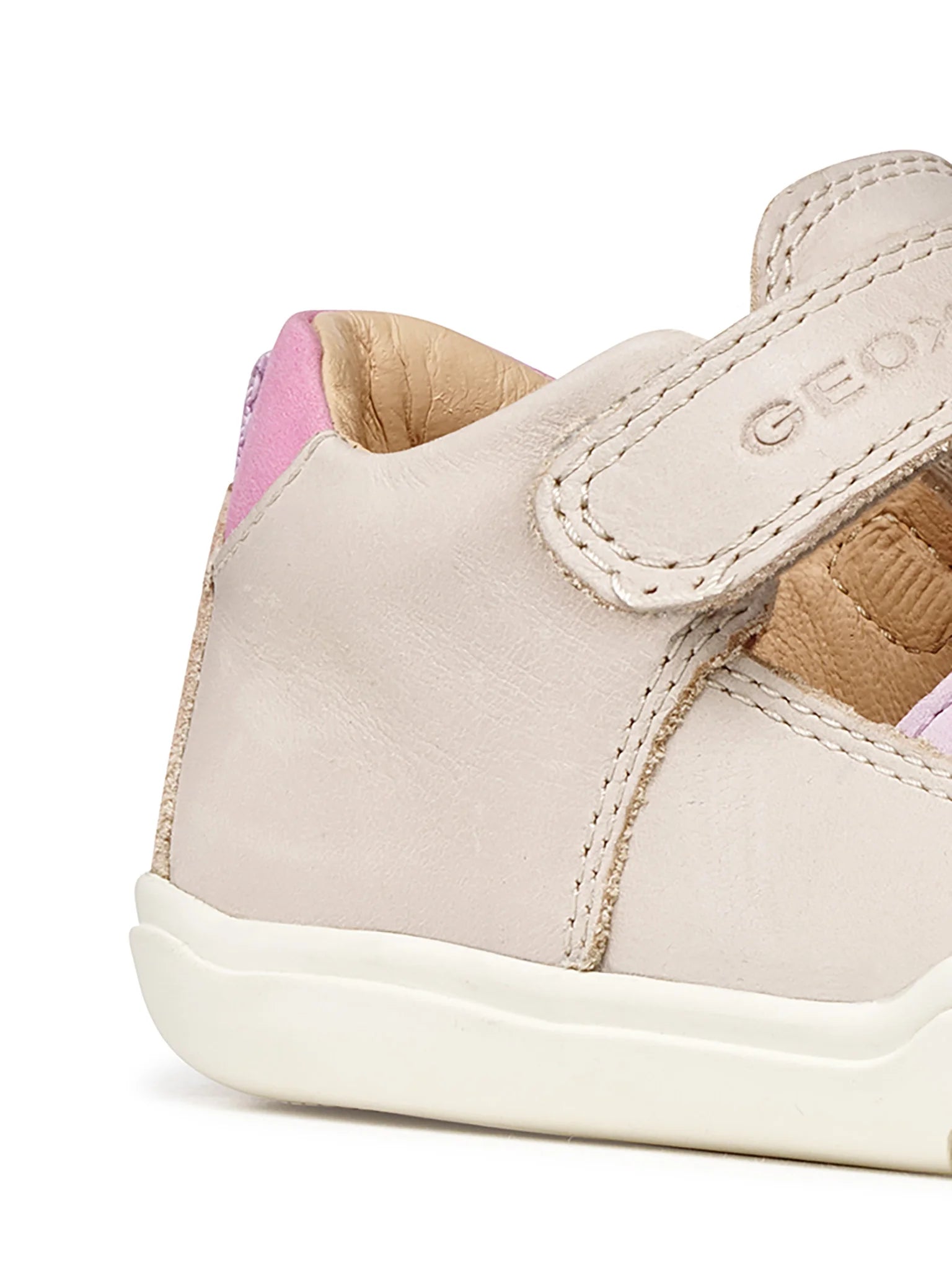 Geox pantofi fete decupati Barefoot Steppieup 20-27 Ivory/PiInk