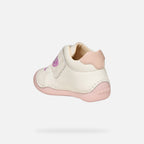Geox pantofi fete First Steps Primii Pasi Tutim 18-21 White/Rose cu stea de mare