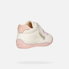 Geox pantofi fete First Steps Primii Pasi Tutim 18-21 White/Rose cu stea de mare