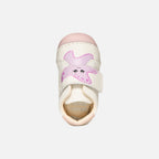 Geox pantofi fete First Steps Primii Pasi Tutim 18-21 White/Rose cu stea de mare