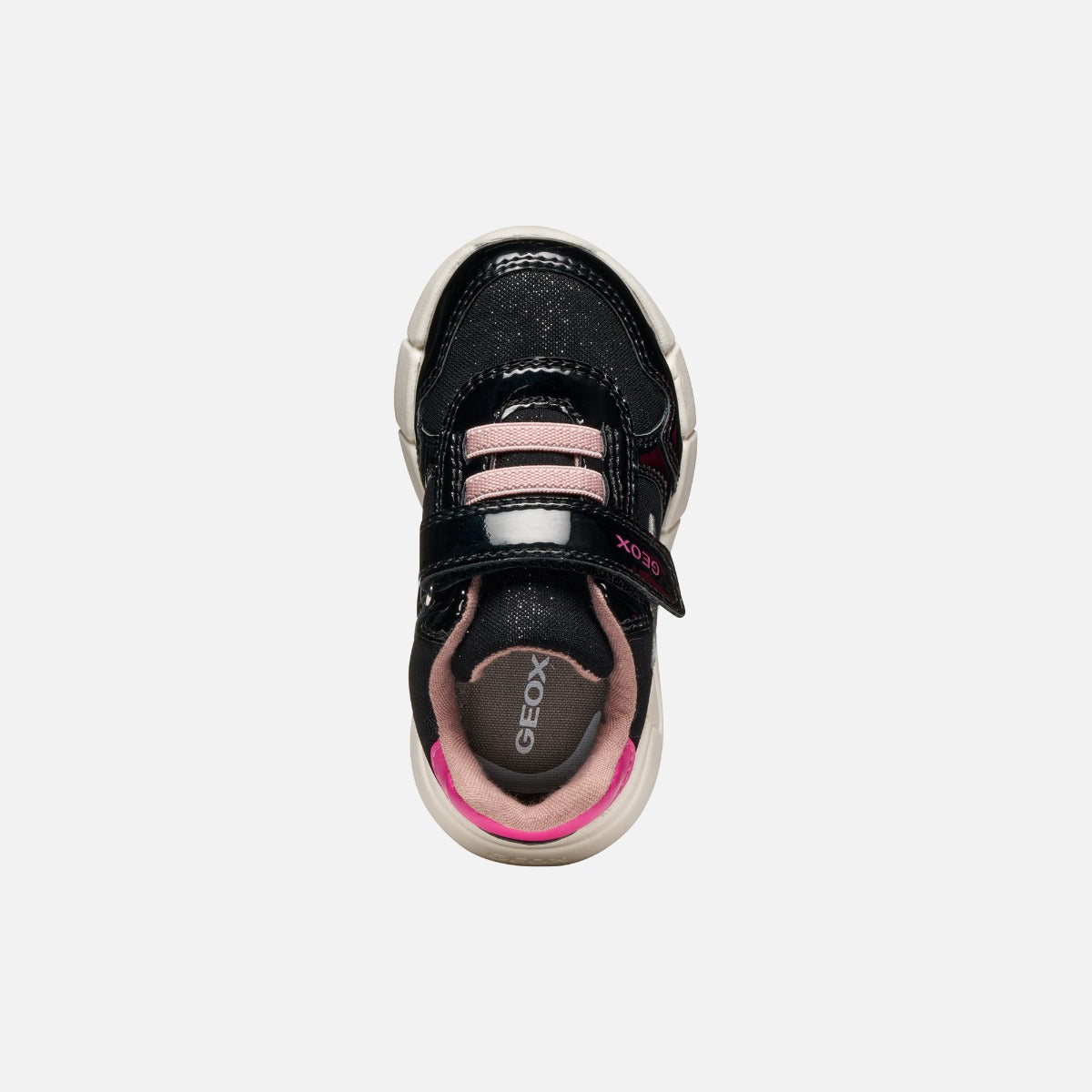 Geox pantofi fete Flexyper Mini 24-27 Black/Fuchsia cu stea