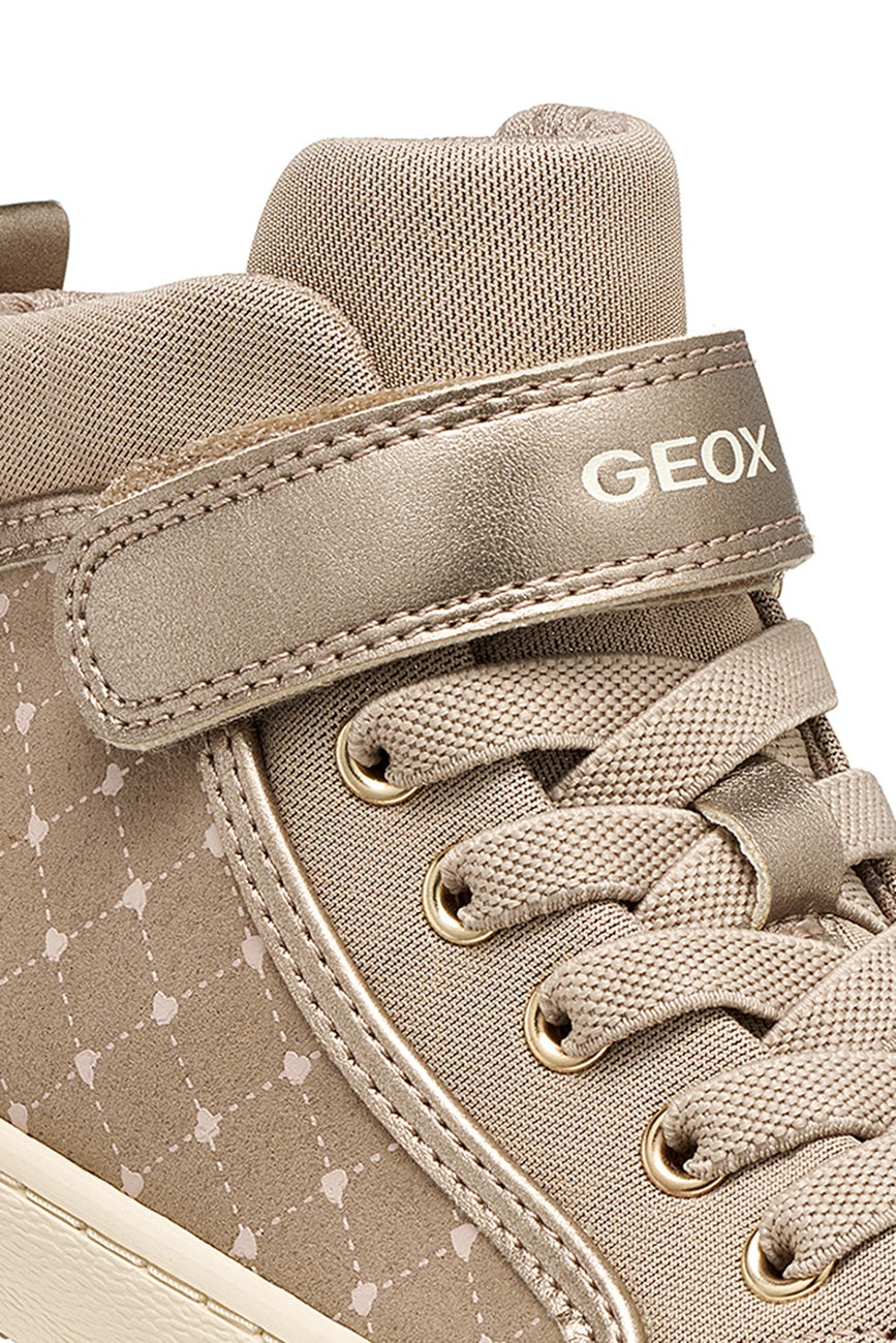 Geox pantofi fete Kalipspera 28-36 Dark Beige cu inimioare