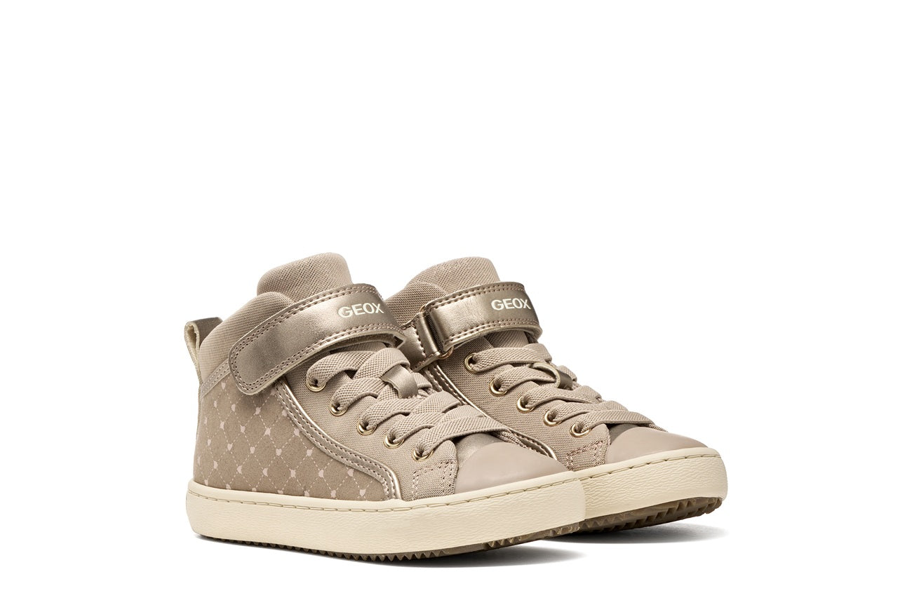 Geox pantofi fete Kalipspera 28-36 Dark Beige cu inimioare