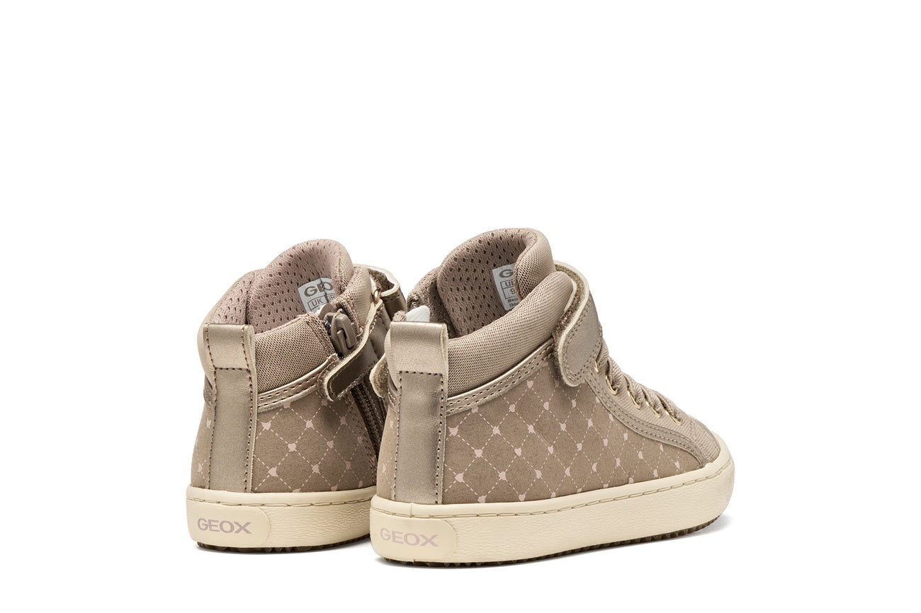 Geox pantofi fete Kalipspera 28-36 Dark Beige cu inimioare