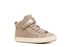 Geox pantofi fete Kalipspera 28-36 Dark Beige cu inimioare