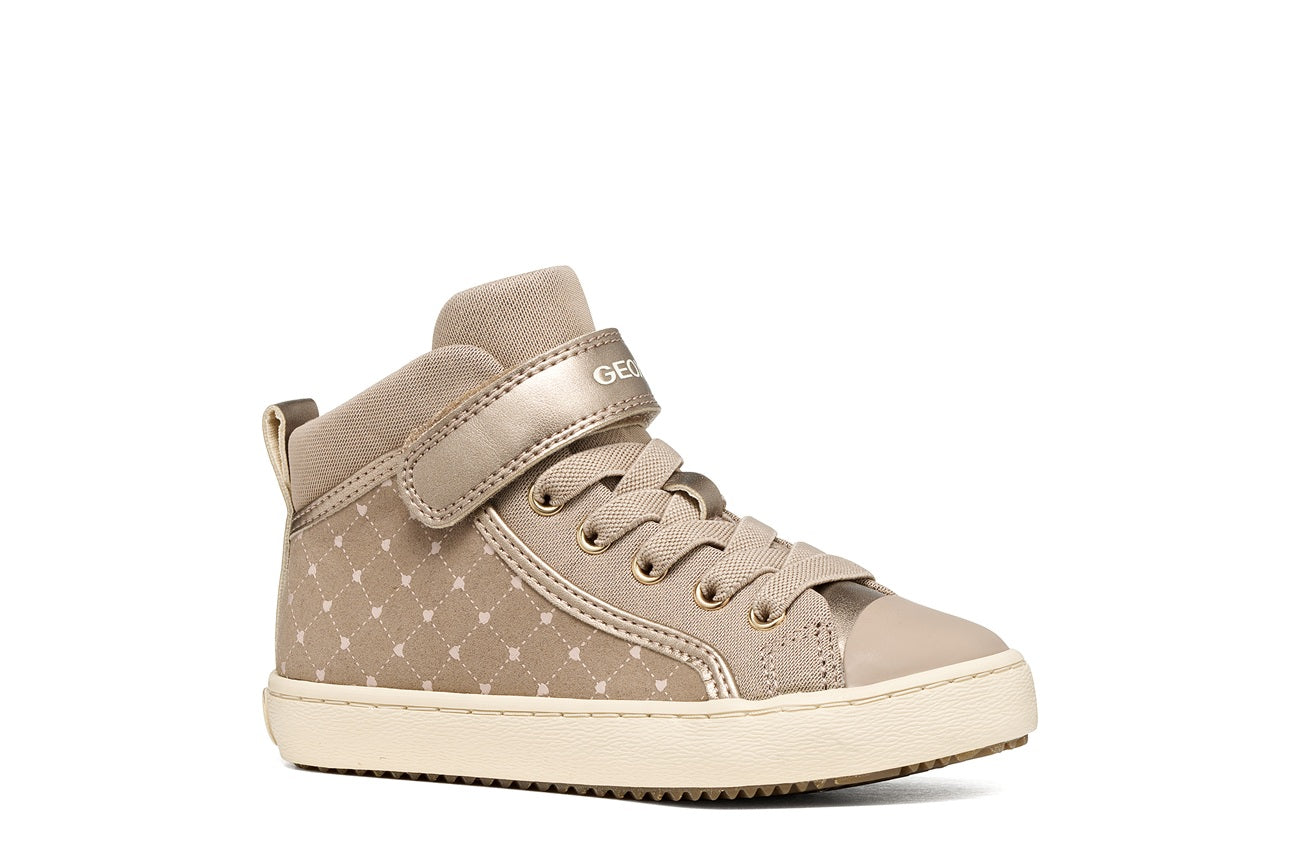 Geox pantofi fete Kalipspera 28-36 Dark Beige cu inimioare