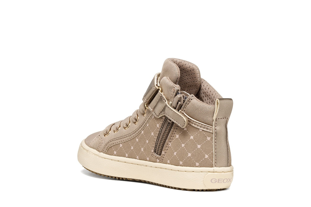 Geox pantofi fete Kalipspera 28-36 Dark Beige cu inimioare
