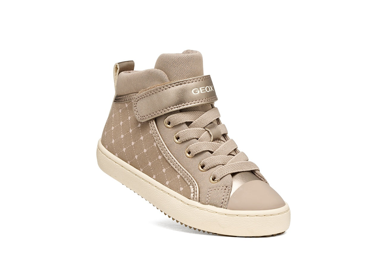 Geox pantofi fete Kalipspera 28-36 Dark Beige cu inimioare