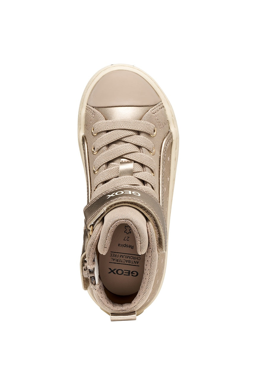 Geox pantofi fete Kalipspera 28-36 Dark Beige cu inimioare