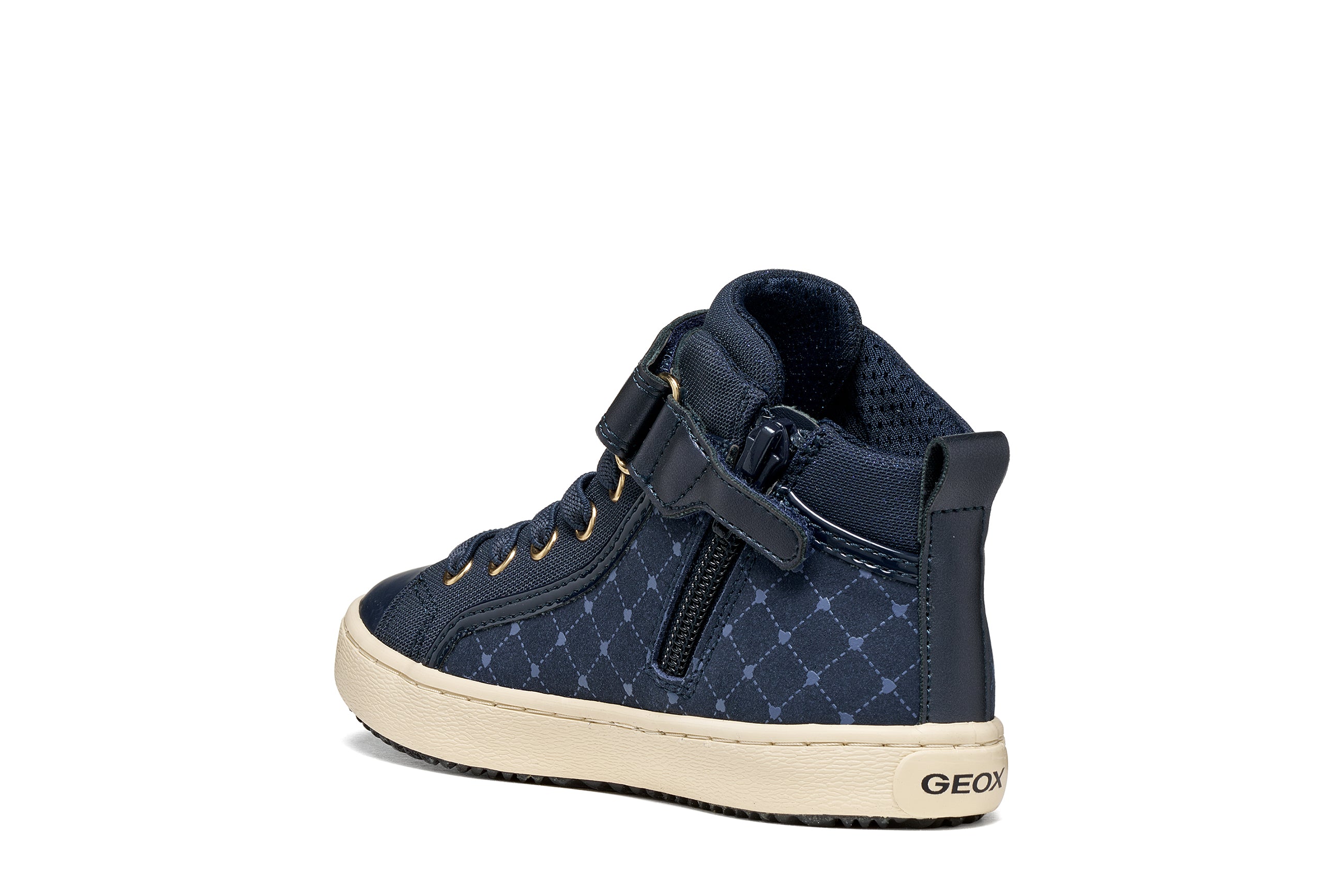 Geox pantofi fete Kalipspera 28-36 Navy cu inimioare