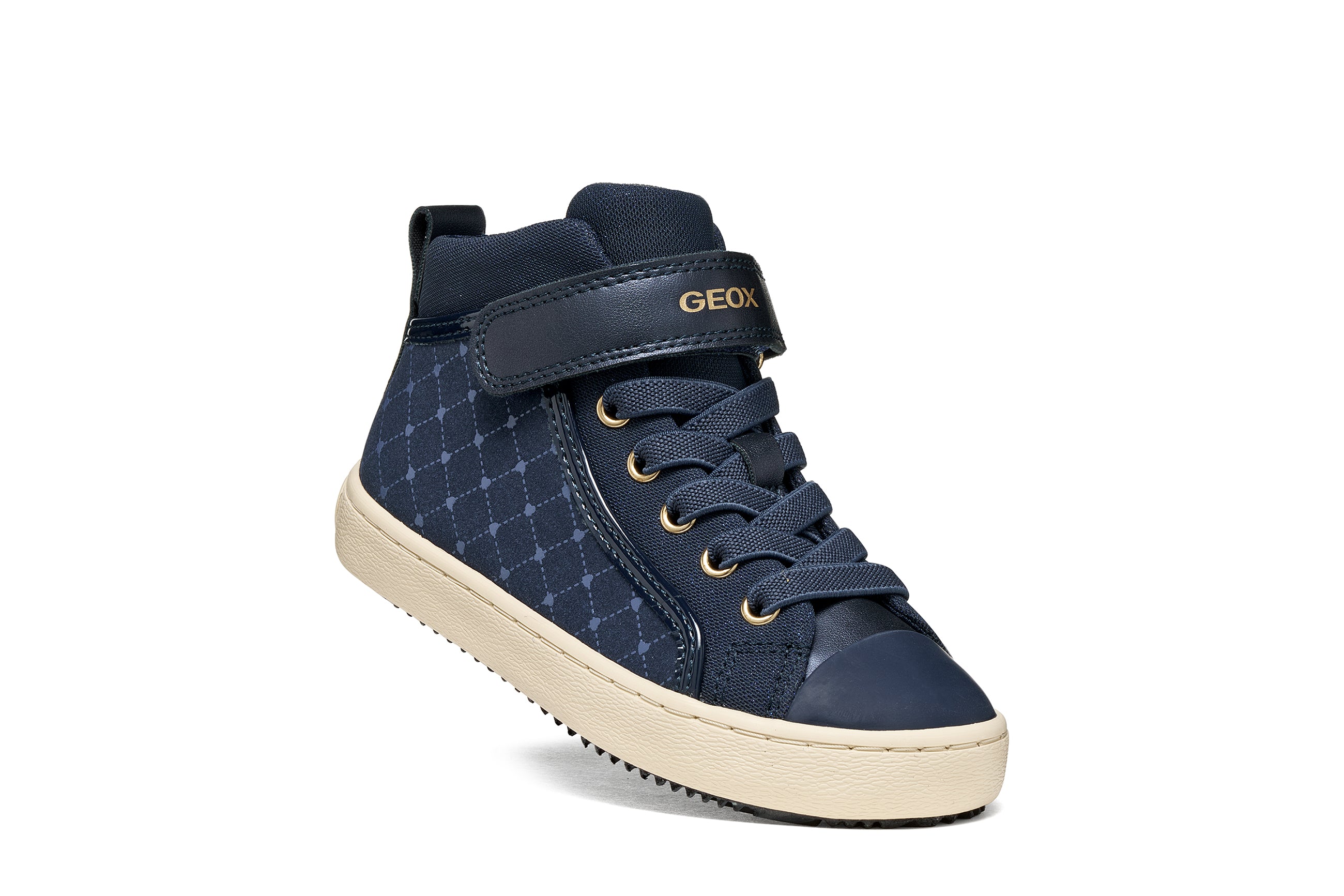 Geox pantofi fete Kalipspera 28-36 Navy cu inimioare