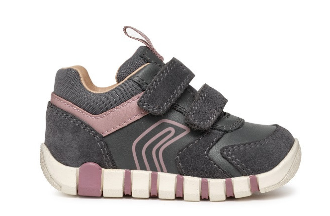 Geox pantofi fete sport 18-26 Dark Grey/Rose