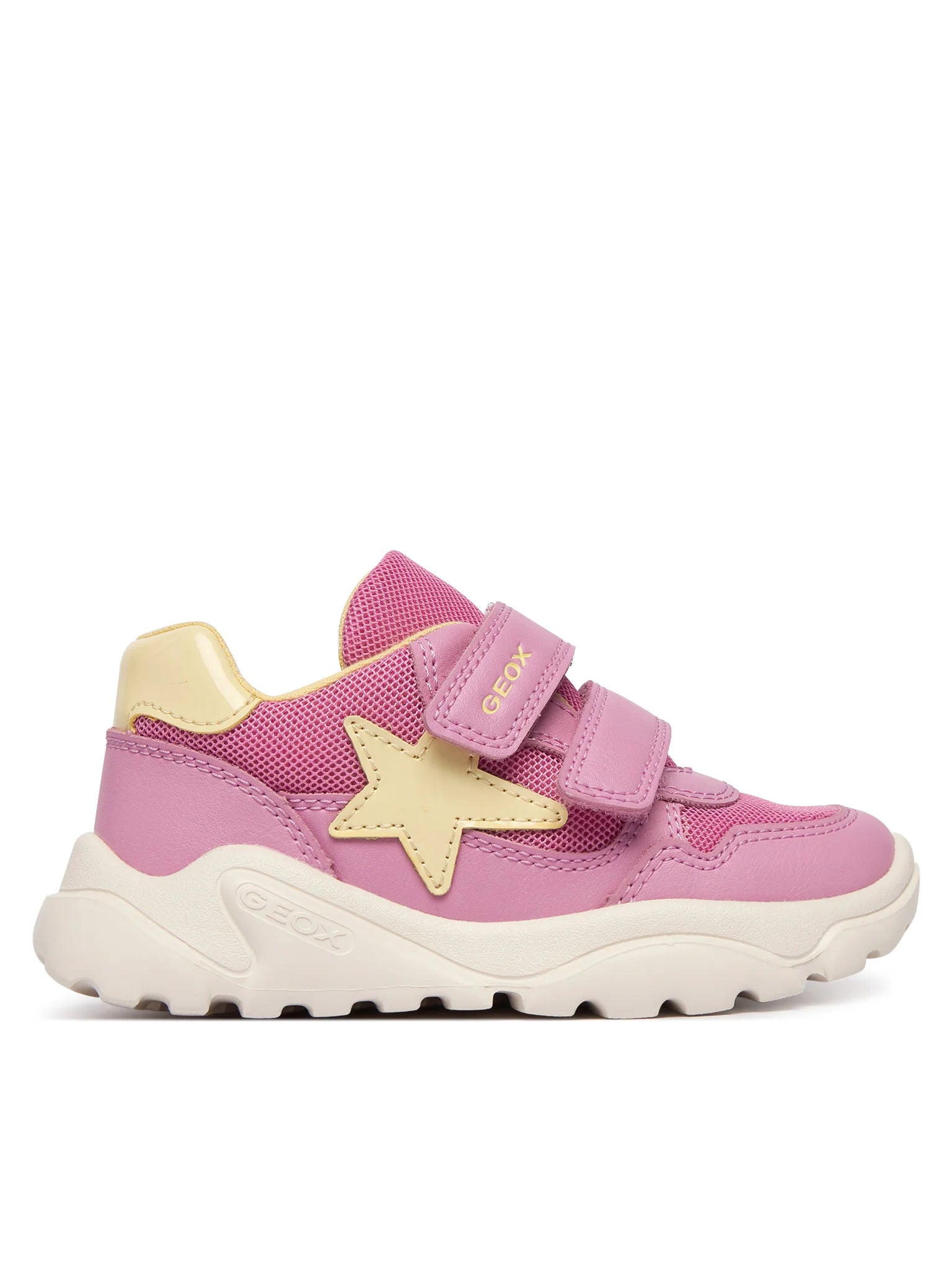 Geox pantofi fete sport Ciufciuf 20-27 Dark Pink/Light Yellow cu stea