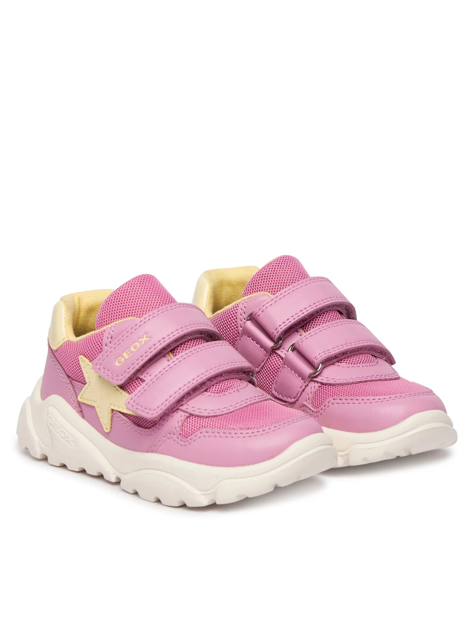 Geox pantofi fete sport Ciufciuf 20-27 Dark Pink/Light Yellow cu stea