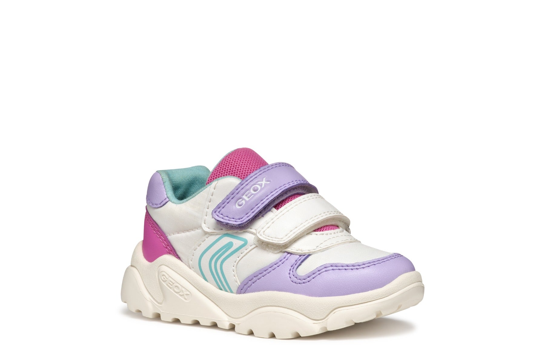 Geox pantofi fete sport cu scai 24-27 Pink/White/Purple Imagine principală a produsului