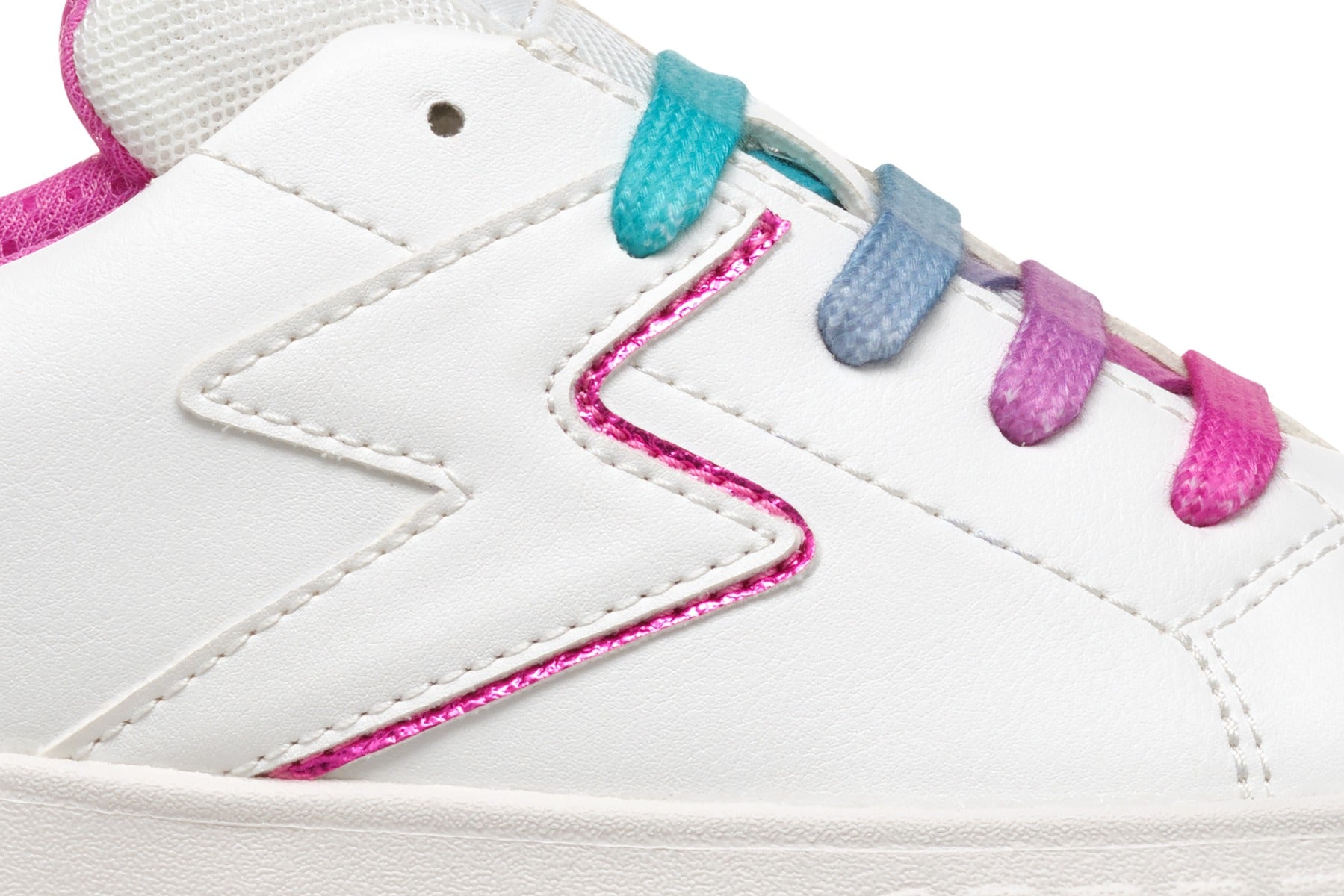 Geox pantofi fete sport cu siret colorat 36-37 Mikiroshi Alb/Multicolor