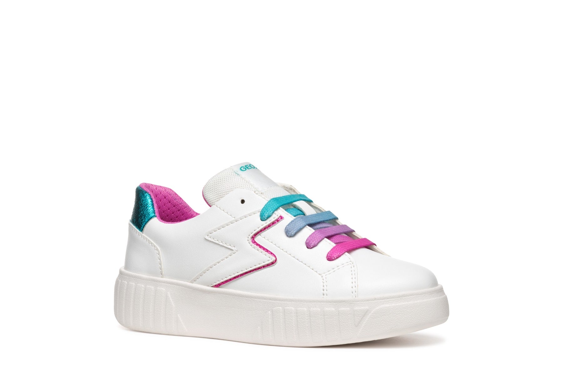 Geox pantofi fete sport cu siret colorat 36-37 Mikiroshi Alb/Multicolor Imagine principală a produsului