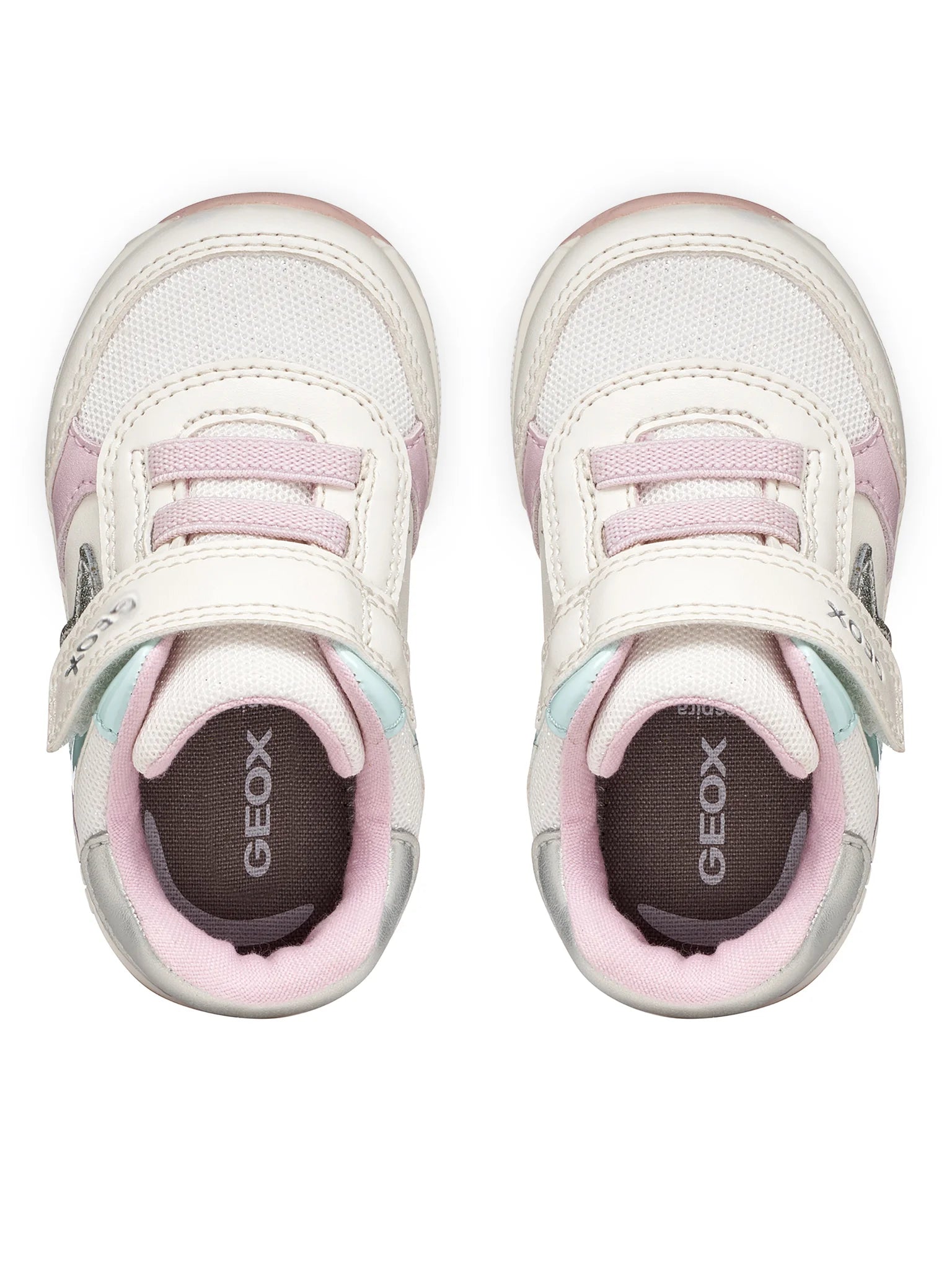 Geox pantofi fete sport First Step Rishon 18-26 Off White/Lilac