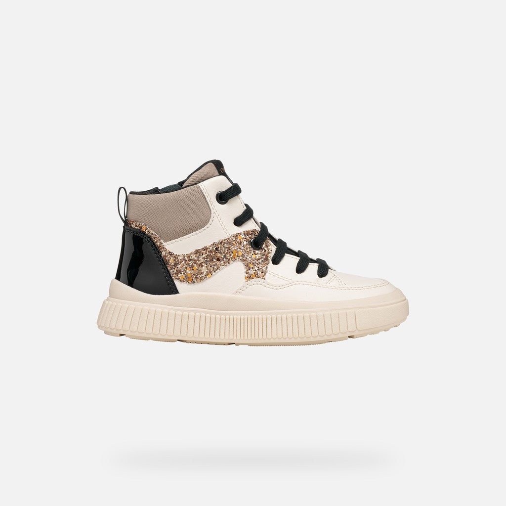 Geox Respira pantofi fete sport sneakers Laquinny 28-39 Light ivory/Light Bronze