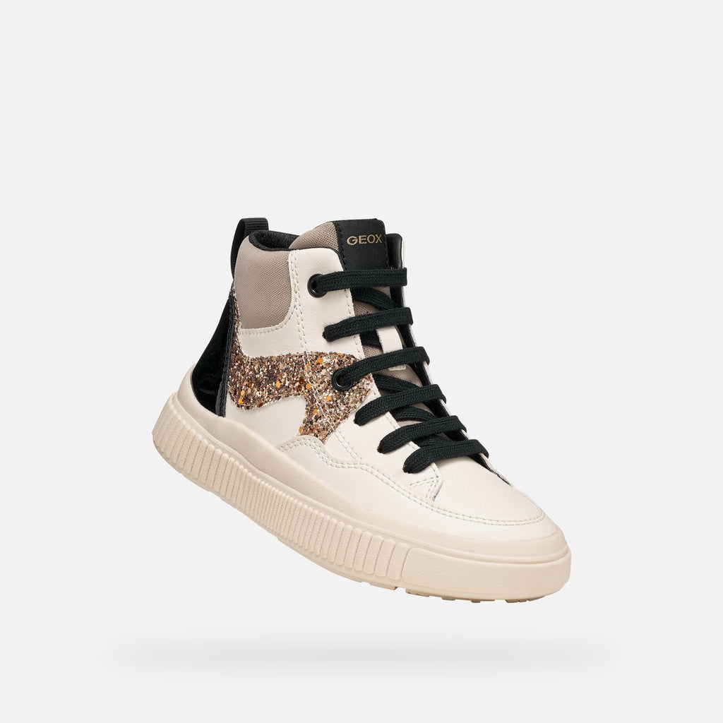 Geox Respira pantofi fete sport sneakers Laquinny 28-39 Light ivory/Light Bronze