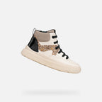 Geox Respira pantofi fete sport sneakers Laquinny 28-39 Light ivory/Light Bronze