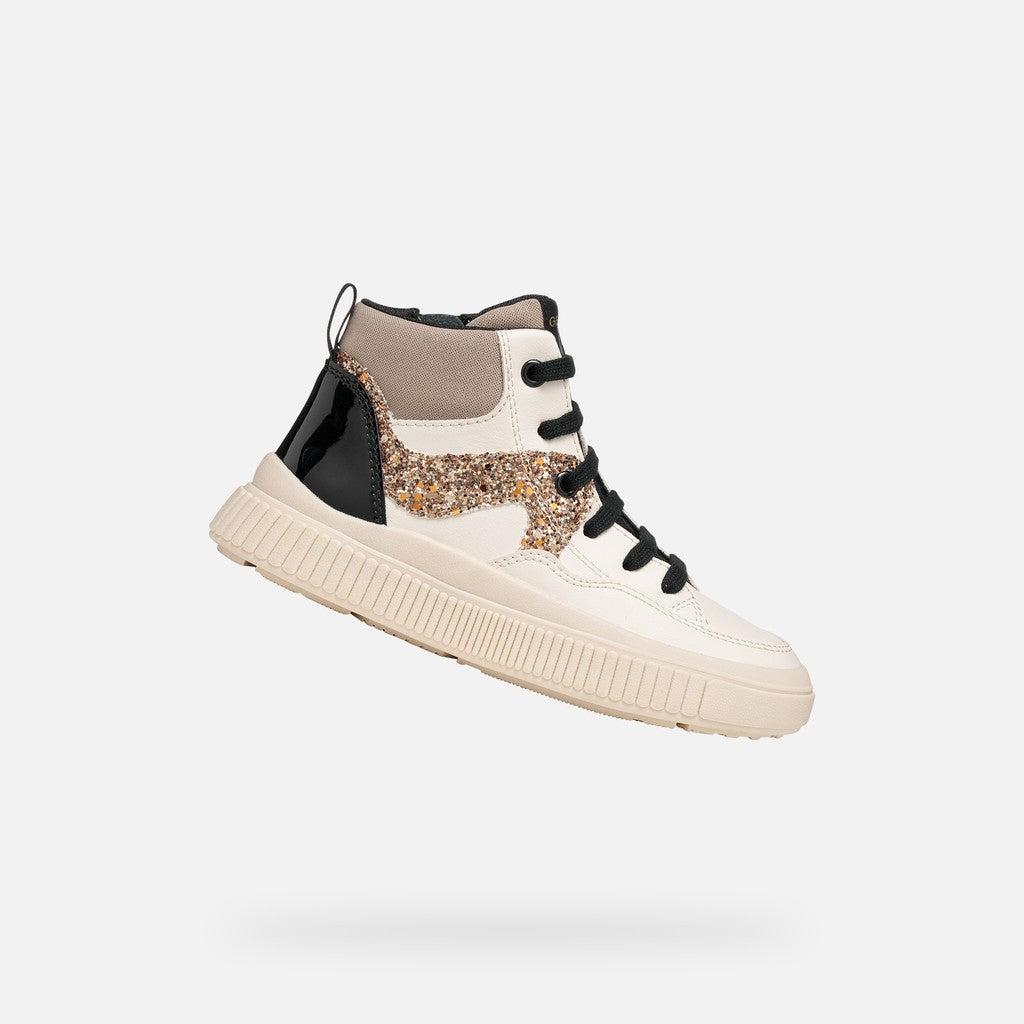 Geox Respira pantofi fete sport sneakers Laquinny 28-39 Light ivory/Light Bronze
