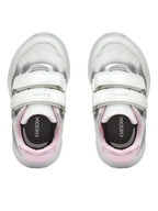 Geox pantofi fete sport Spintye 24-27 White/Silver cu inimioara