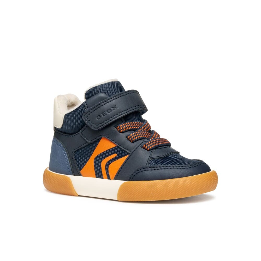 Geox pantofi baieti imblaniti Gisli 18-23 Navy/Dark Orange